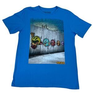 Pac Man & Ghost Gang Retro Crew Neck Short Sleeve Tee Shirt in Blue XL (14/16)